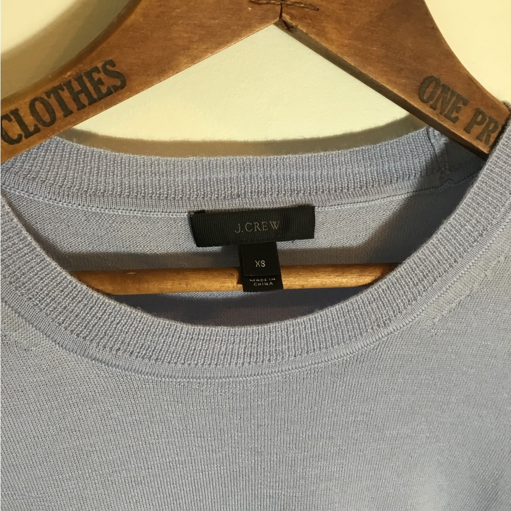 J. Crew Merino Wool Side Slit‎ Tie Crew Neck Sweater - Picture 7 of 9